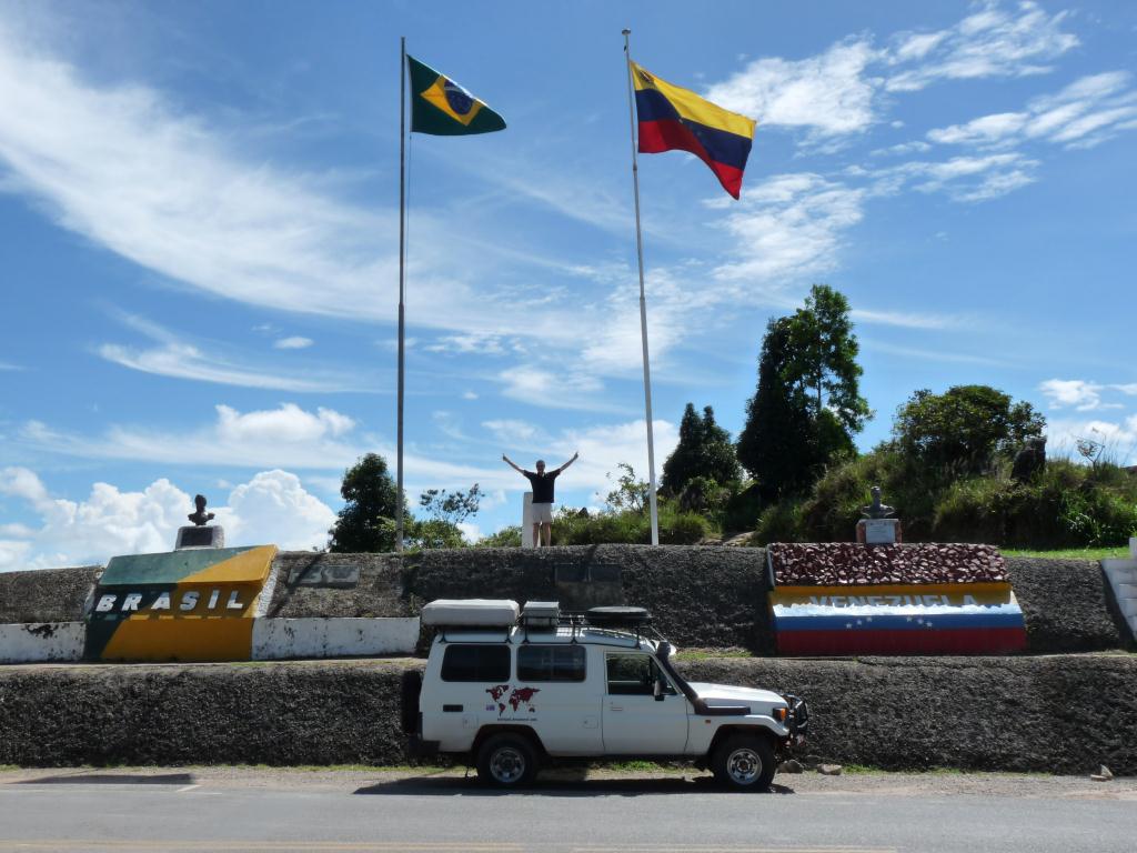 Crossing the border from Brazil to Venezuela