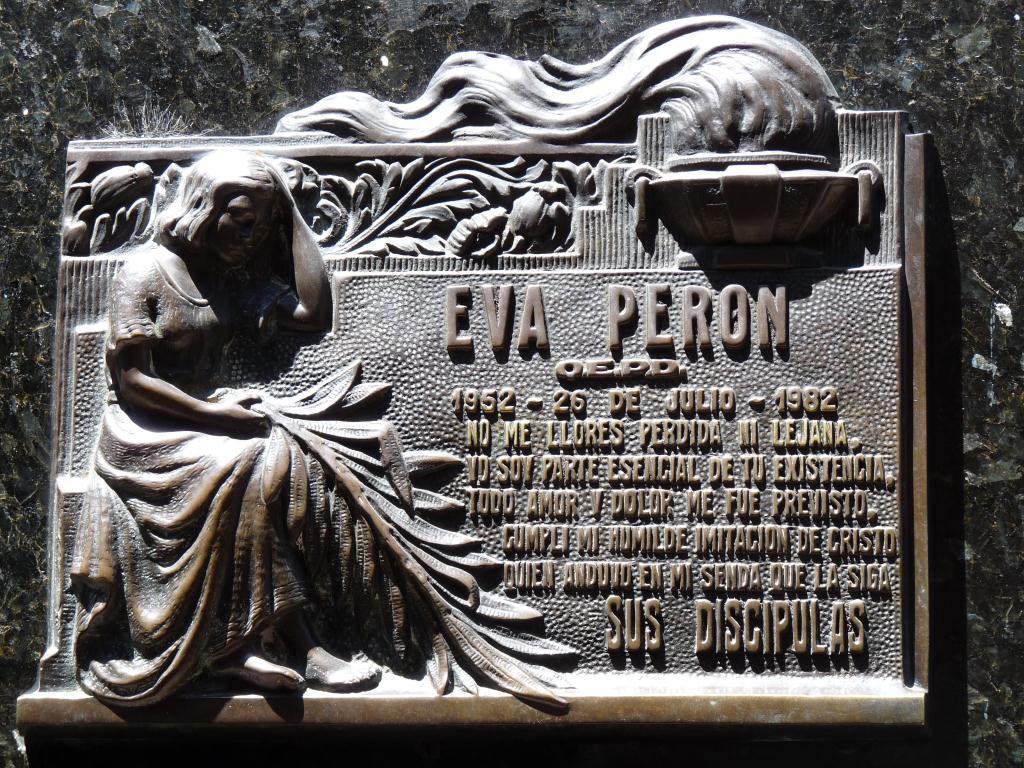 Argentina: Eve Peron's gravestone at Cementerio de la Recoleta