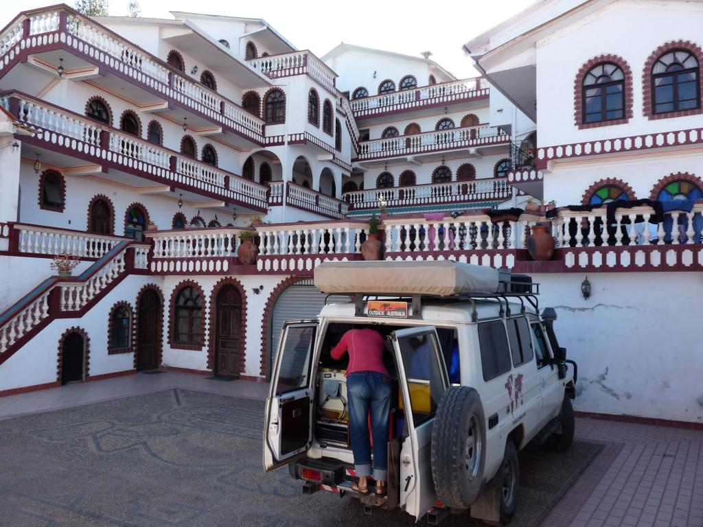 Bolivia: Great hotel, but we slept in the car park!