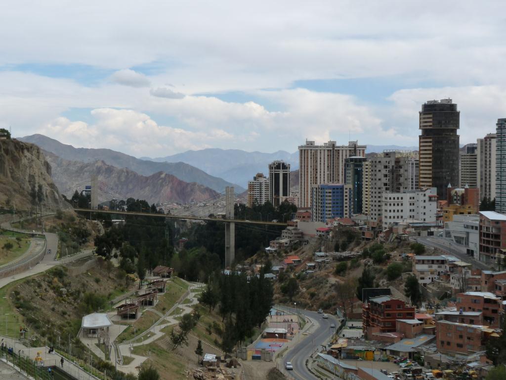 Bolivia: La Paz, highest capital city in the world at 3660m (4200m to 3200m)