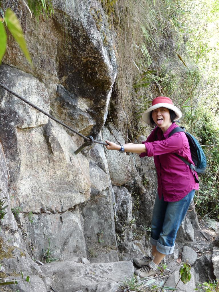 Peru: Steep descent from the top of Waynapicchu back to Machu Picchu