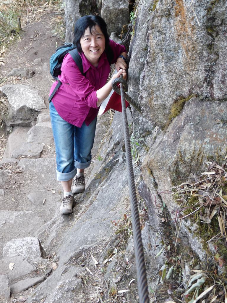 Peru: Steep descent from the top of Waynapicchu back to Machu Picchu