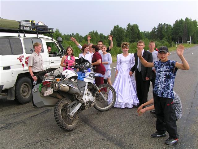 Russia: Stopped by a wedding party