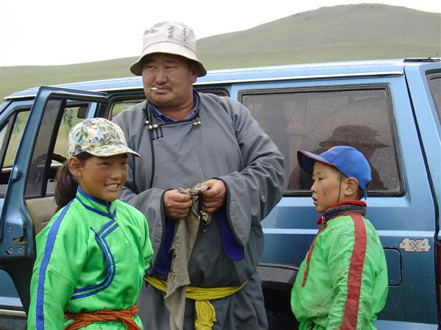 Mongolia: The jockeys and dad